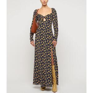 STAUD Josephine Wave Print Keyhole Maxi Dress Women's SZ 10